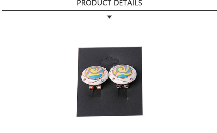 Promotional Fashion Jewelry Colorized Circular Gold Earrings