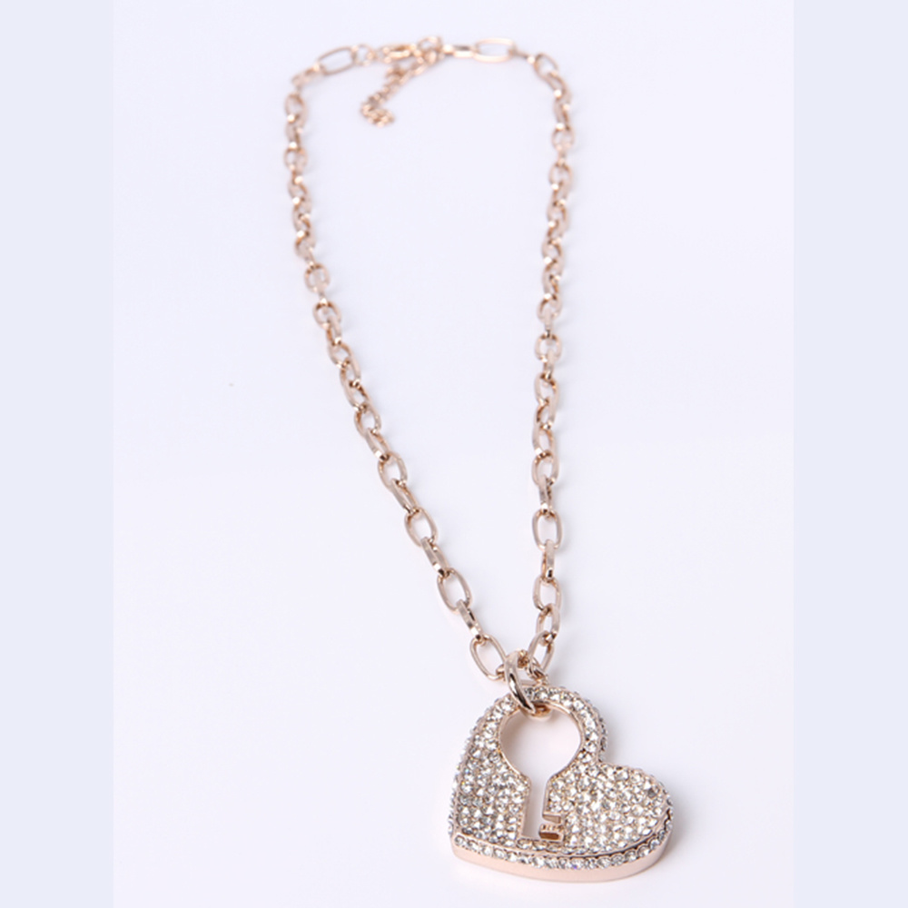 Fashion Jewelry Silver Necklace with Double Love