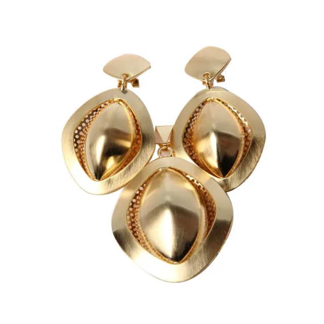 Newest Fashion Gold Plating Roundness Shape Jewelry Set 