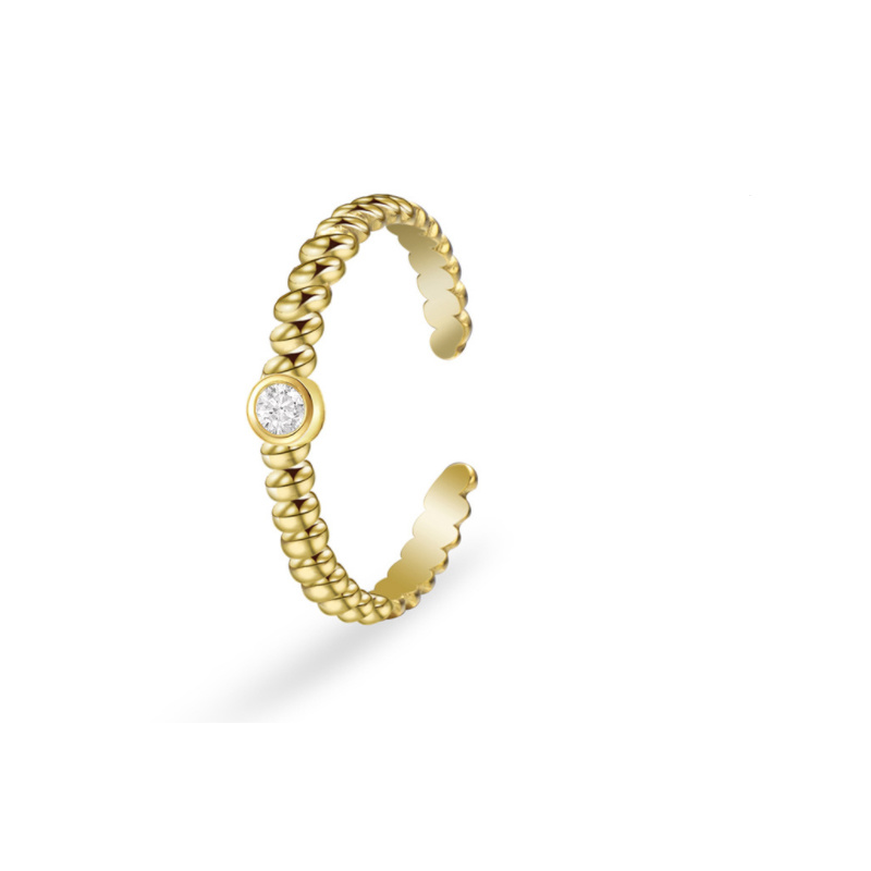 Hollow Heart Gold Plated Simple Geometric Chain Ring