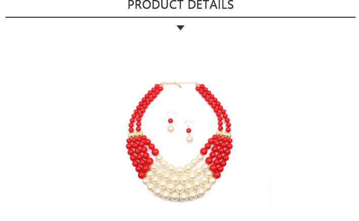 China Manufacturer Fashion Red Bead Necklace Jewelry Set