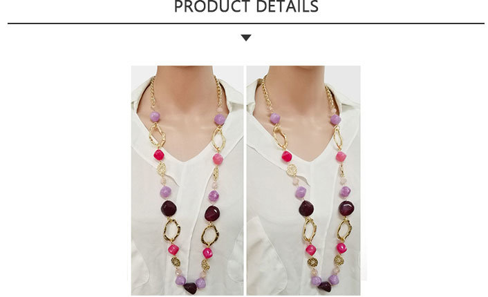 Personalised Fashion Jewelry Colorized Bead Long Necklace