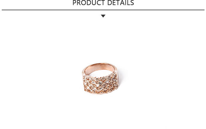 Standard Fashion Jewelry Glod Ring with Transparent Rhinestone