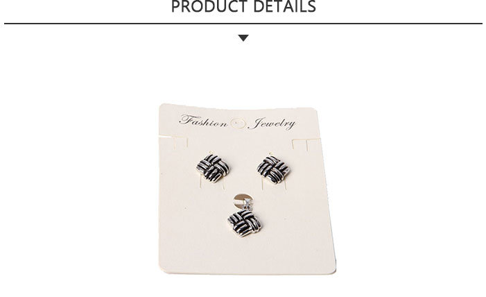 Contracted Fashion Silver Woven Pattern Jewelry Set