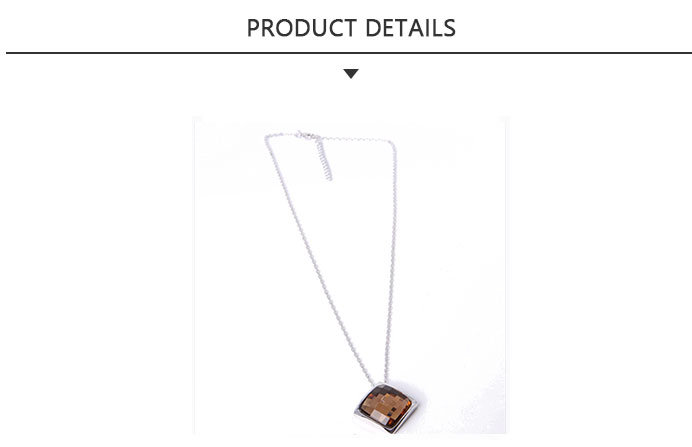 Economic Fashion Jewelry Brown Rhinestone Pendant Silver Necklace
