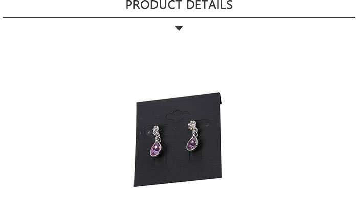 Customized Fashion Jewelry Purple Rhinestone Pendant Gold Earring