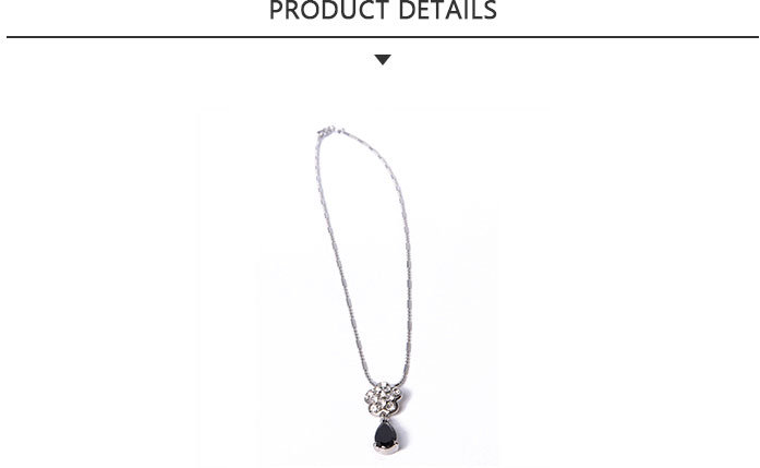 Fashion Jewelry Alloy Pendant Necklace with Black Stone