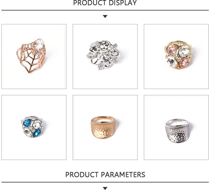 Ingenious Fashion Jewelry Glod Ring with Red White Rhinestone