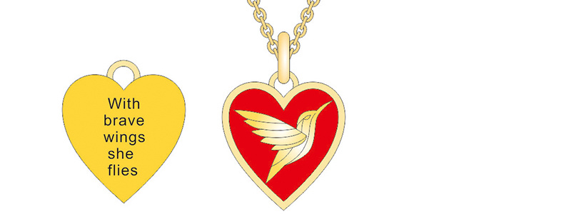 Red Heart Shaped Love Pigeon Jewelry Set