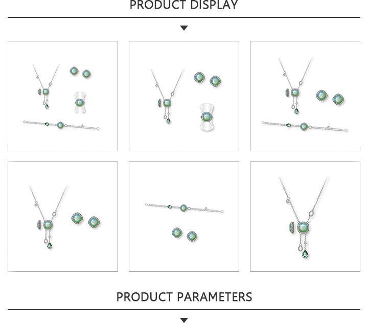Luxurious Silver Jewelry Set with Emeralds