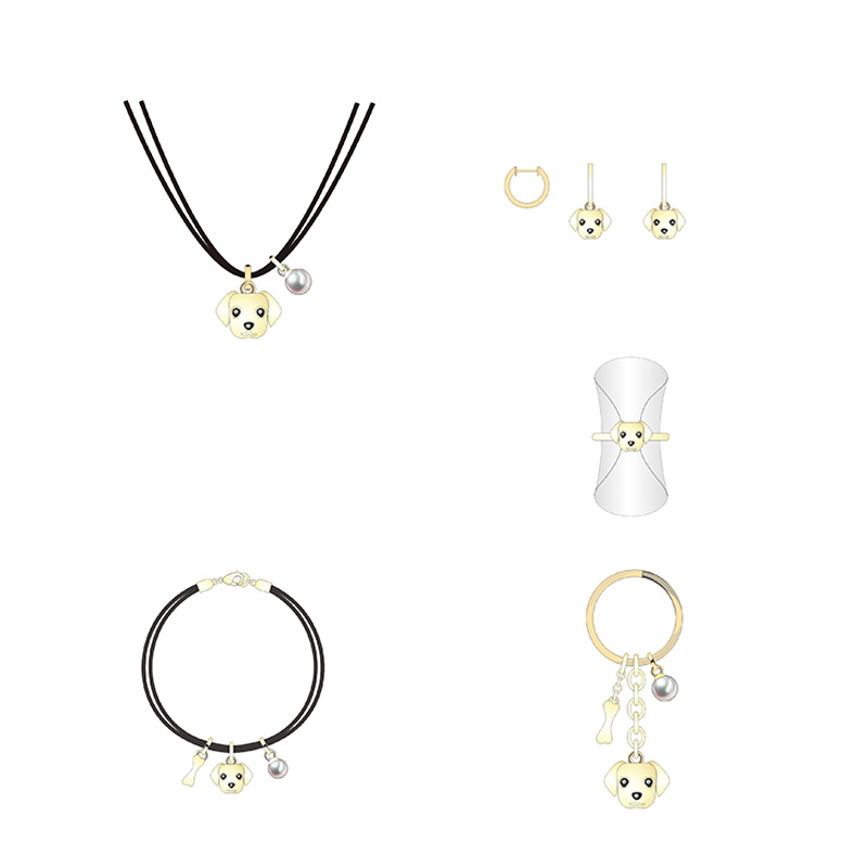 New Cute Gold Mini Gog Jewelry Set