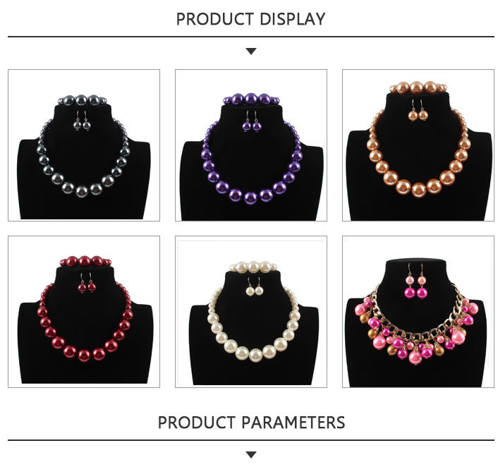 Most Popular Fashion Black Bead Necklace Jewelry Set