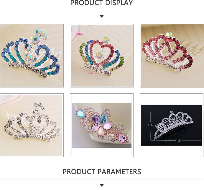 Fashion Hair Claws with Crown with Red Diamond