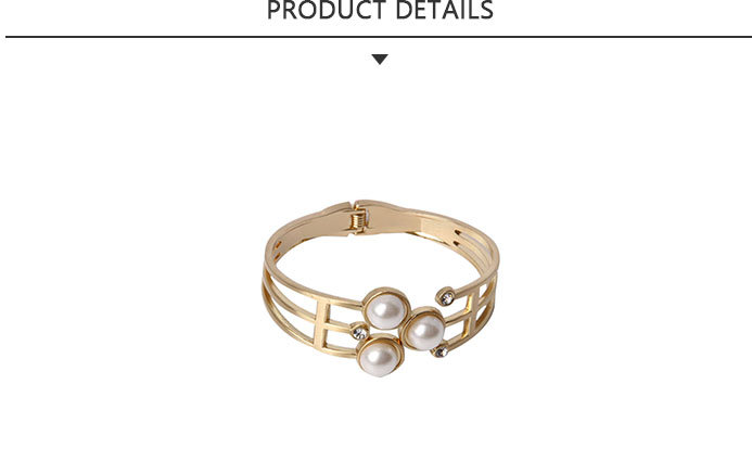 Most Popular Gold Plated Bangle with Plastic Pearl