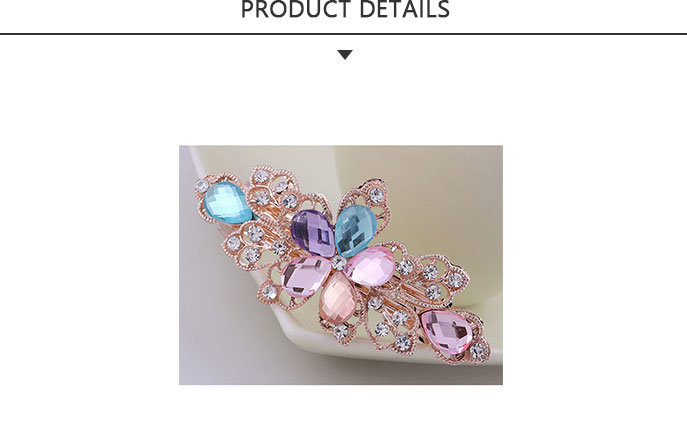 Fashion Hair Clip with Flower and Drill