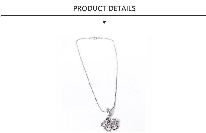 Wholesale Fashion Jewelry Silver Openwork Carving Pendant Necklace