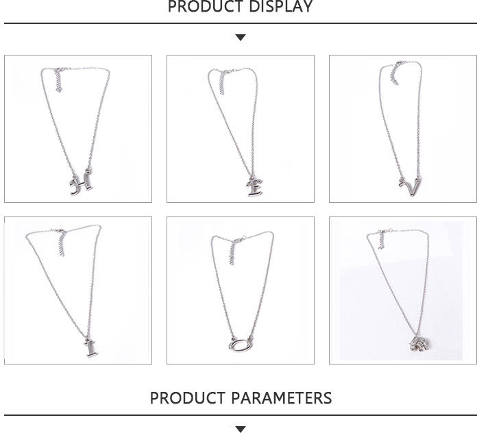 Factory Supply Fashion Jewelry Silver F Letter Pendant Necklace