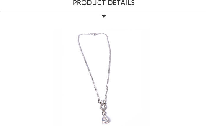 Good Fashion Jewelry Silver Pendant Necklace with Transparent Rhinestone