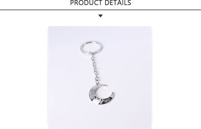 Fashion Metal Moon Keychain with Lettering