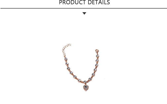 Fashion Jewelry Gold Bracelet with Heart-Shaped Dater Drill