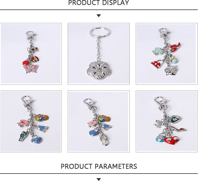 Promotional Alloy Keychain with Butterfly and Ladybug Shape