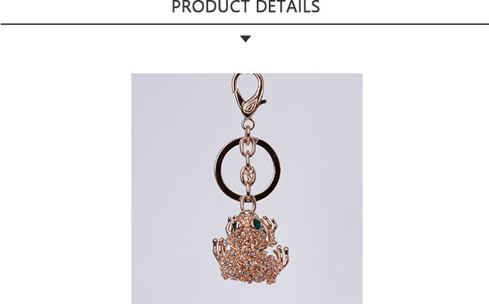 Exquisite Alloy Keychain Frog Shape with Diamonds