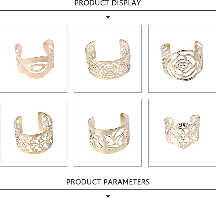 Most Popular Fashion Gold Bracelet with Carved Flowers