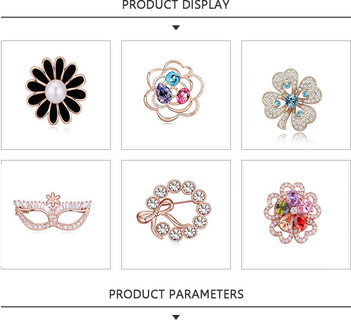 Newest Fashion jewelry Glasses Shape Gold Brooch with Rhinestone