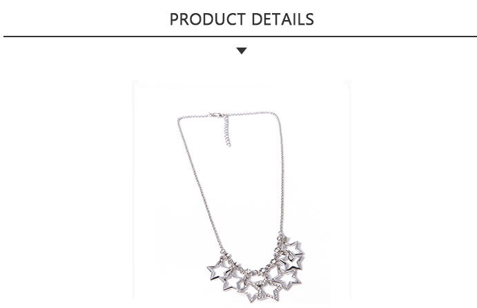 China Manufacturer Fashion Jewelry Silver Star Pendant Necklace