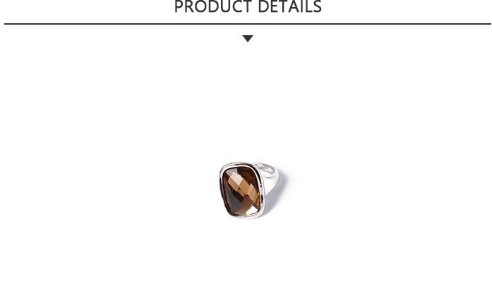 New Product Fashion Jewelry Silver Ring with Brown Rhinestone
