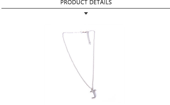 Personalised Fashion Jewelry Silver Letter J Pendant Necklace