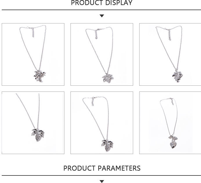 Most Popular Fashion Jewelry Silver Leaves Pendant Necklace