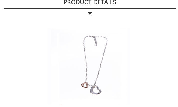 Alloy Fashion Jewelry Necklace with Gold Silver Heart
