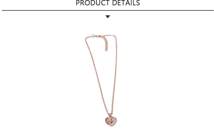 Fashion Jewelry Set Heart Pendant Necklace with Rhinestone
