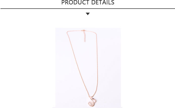 Adjustable Fashion Jewelry Gold Pendant Necklace with White Gem