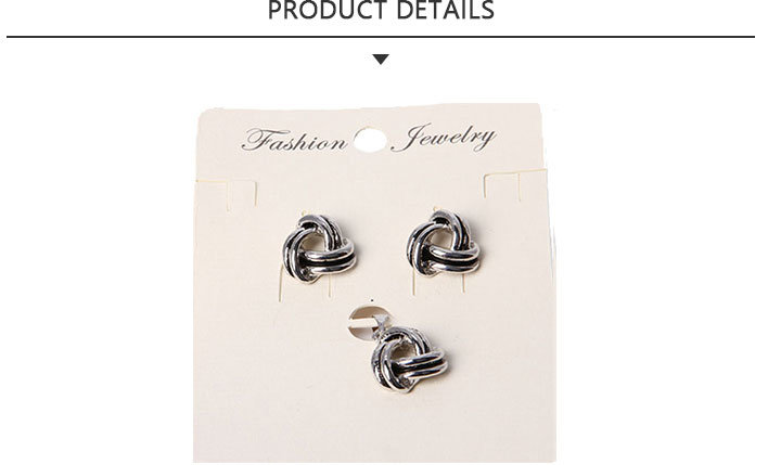 High Quality Fashion Silver Woven Pattern Jewelry Set