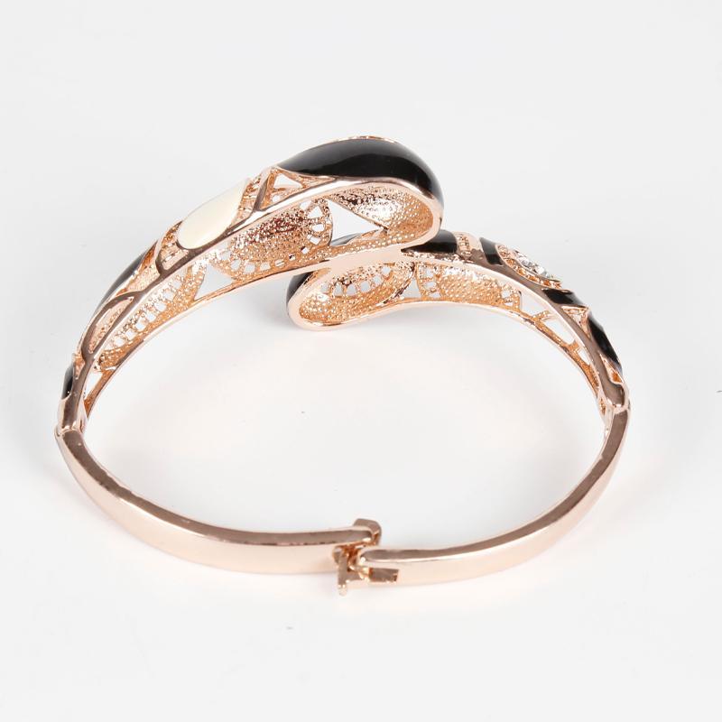 Snake Shaped Hollow Design Gold Bangle