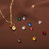 French Vintage Senior Original Niche Design Necklace Collarbone Chain Change Diamond Colored Gem Necklace