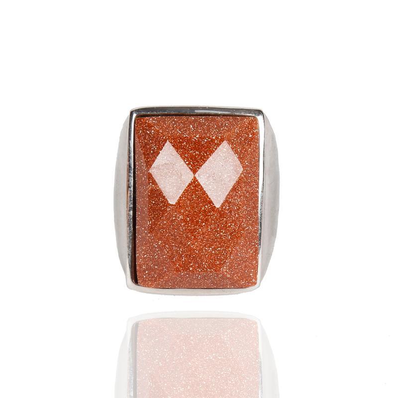 Simple Red Square Pearlescent Gem Ring