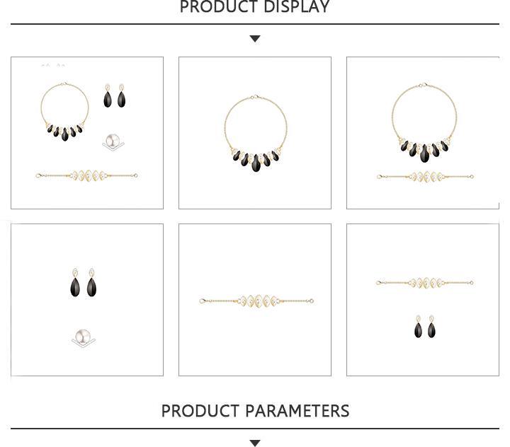 Beautiful Gold Jewelry Set with Black Gem