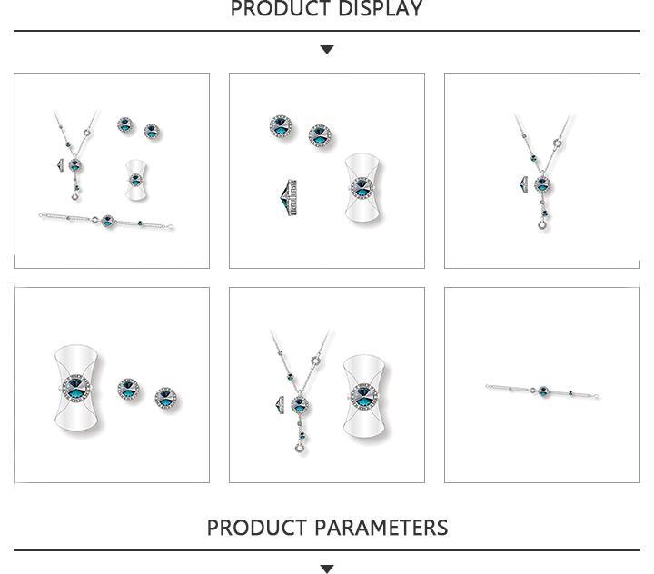 Fashionable Silver Jewelry Set with Sapphire