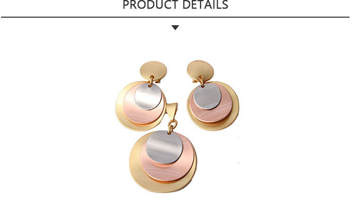 Newest Fashion Gold Plating Roundness Shape Jewelry Set