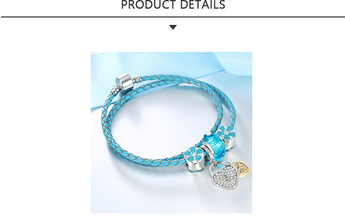 Customized Fashion Jewelry Alloy Blue Rope Bracelet