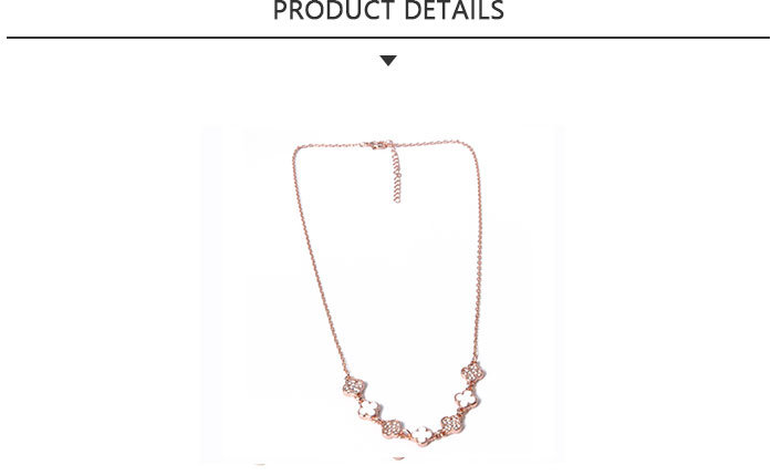 New Style Fashion Jewelry Gold Necklace with White Flower