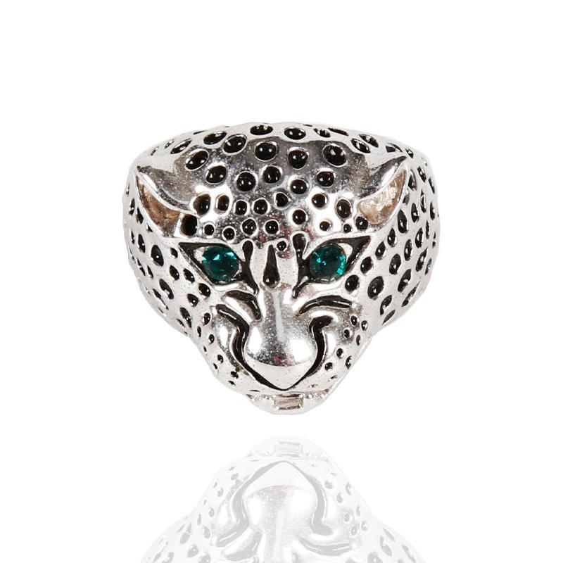Two Color Leopard Head Style Ring