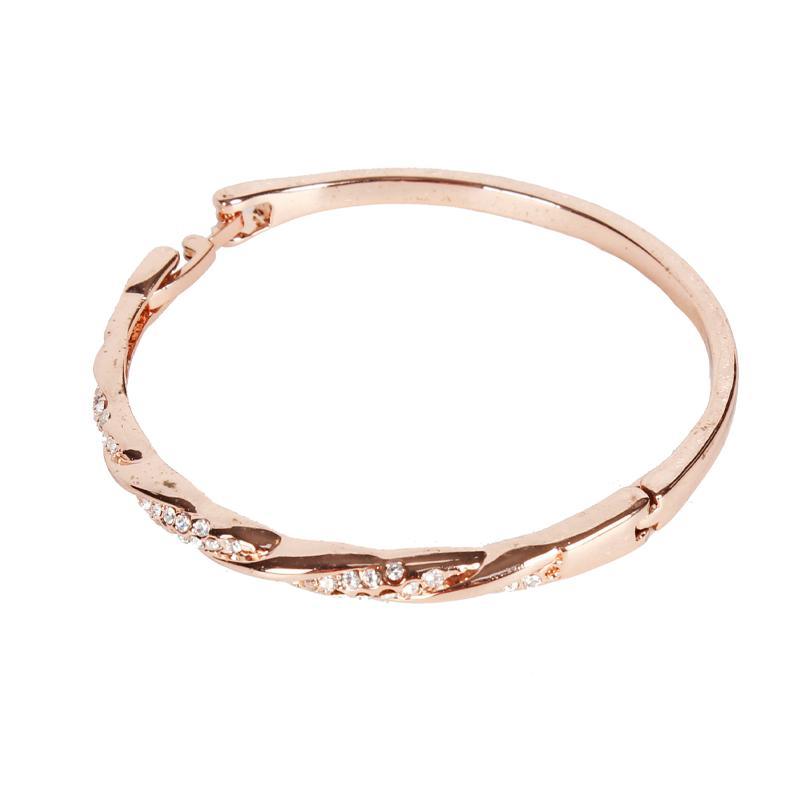 Spiral Design Diamond Rose Gold Bracelet