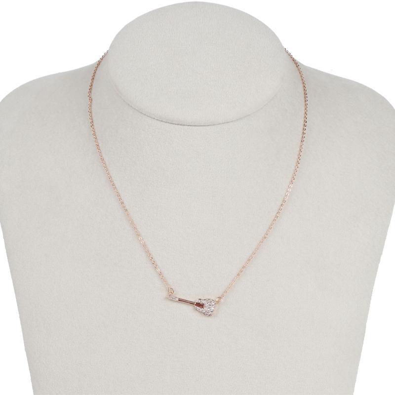 Concise Wineglass Deer Guitar Pattern Alloy Necklace