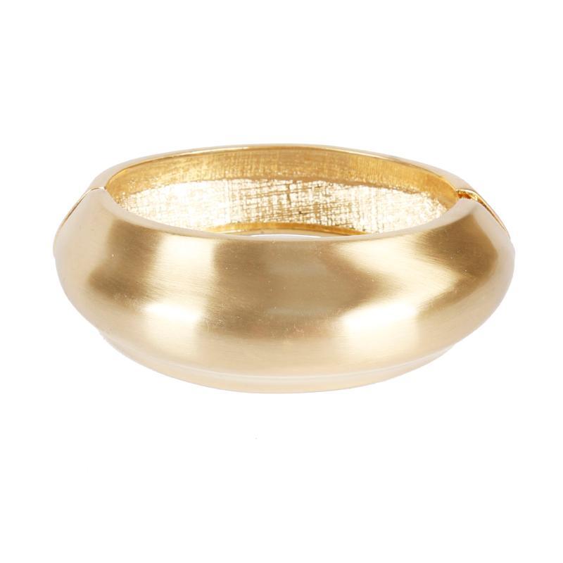 Polished Simple Gold Bangle Bracelet Without Pattern