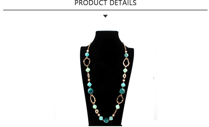 Personalised Fashion Jewelry Green Bead Long Necklace