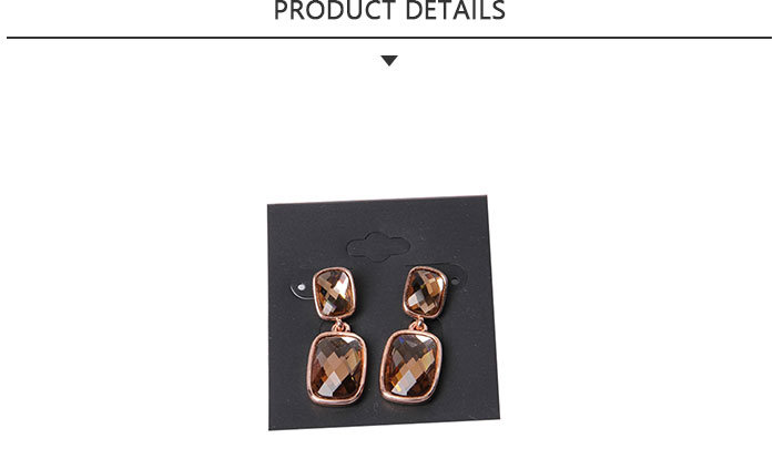 China Manufacturer Alloy Brown Rhinestone Pendant Earring